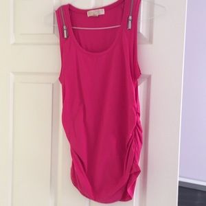 Summer tank with zipper decoration